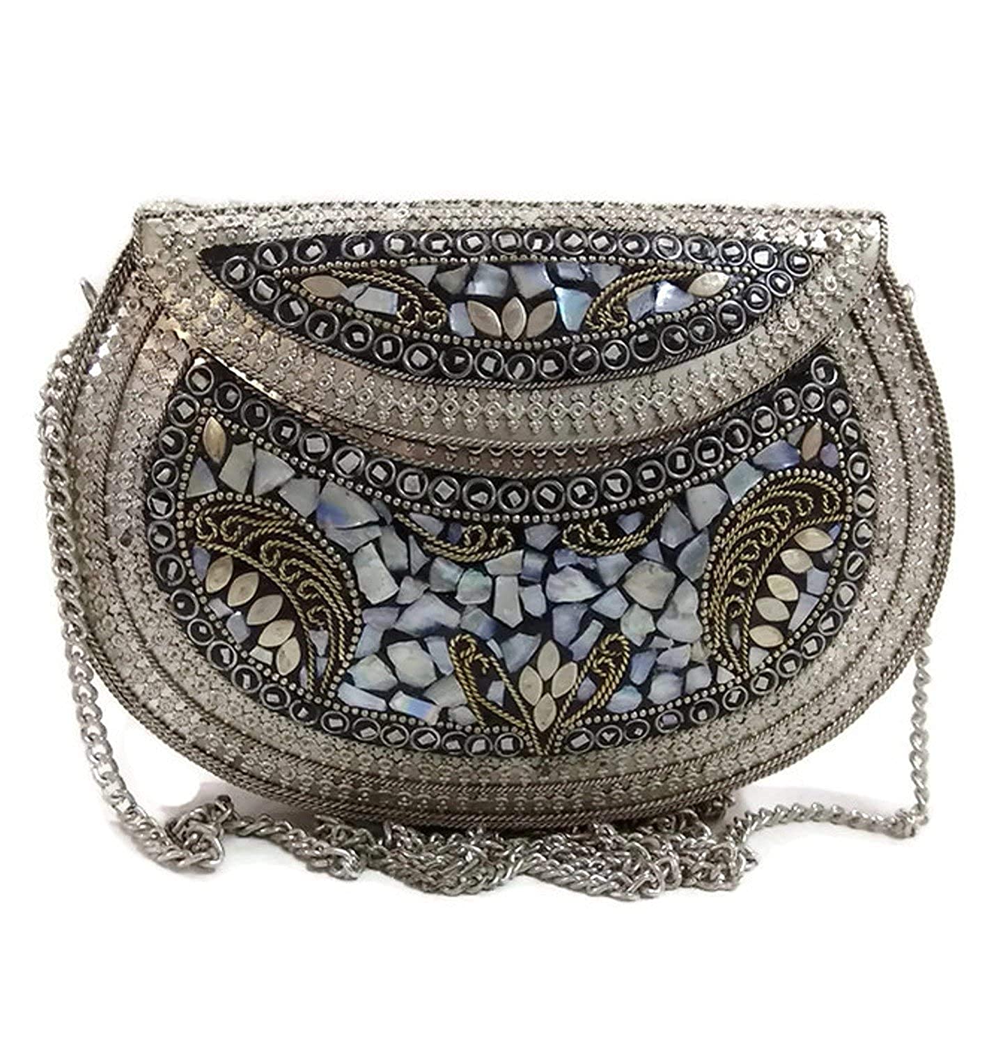 Buy German Silver Metal Clutch With Handle, Indian Handmade Silver Party  Sling Bag, Proposal Gift for Her, Ethnic Handmade Vintage Style Purse  Online in India - Etsy