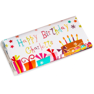 birthday party chocolate bar