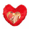 red shaped heart pillow
