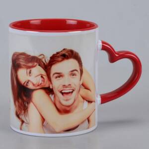 Red Heart Handle Mug