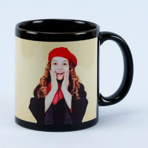 black photo mug