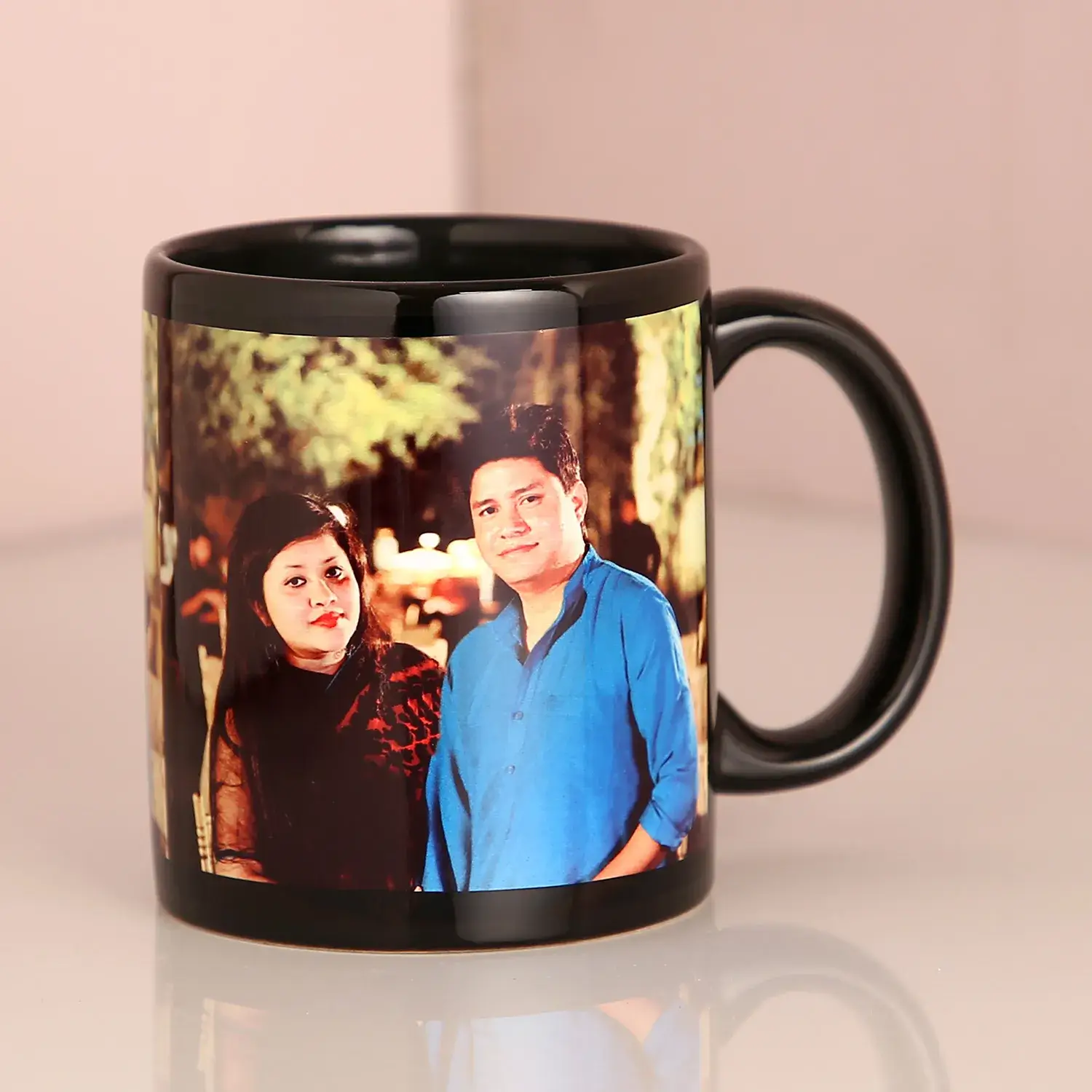 black couple photo mug