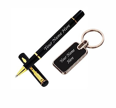 pen & keychain with name