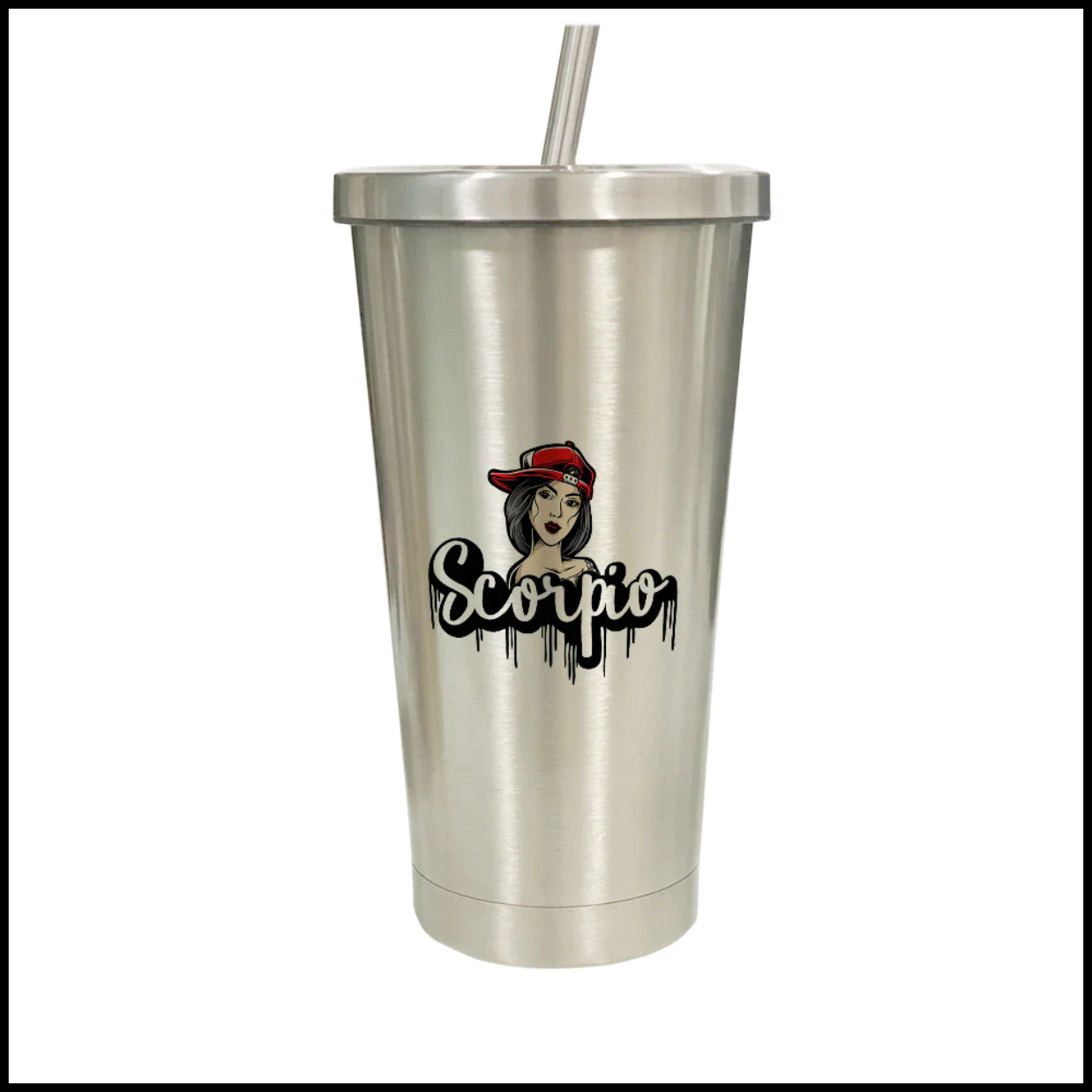 stainless stell tumbler with straw