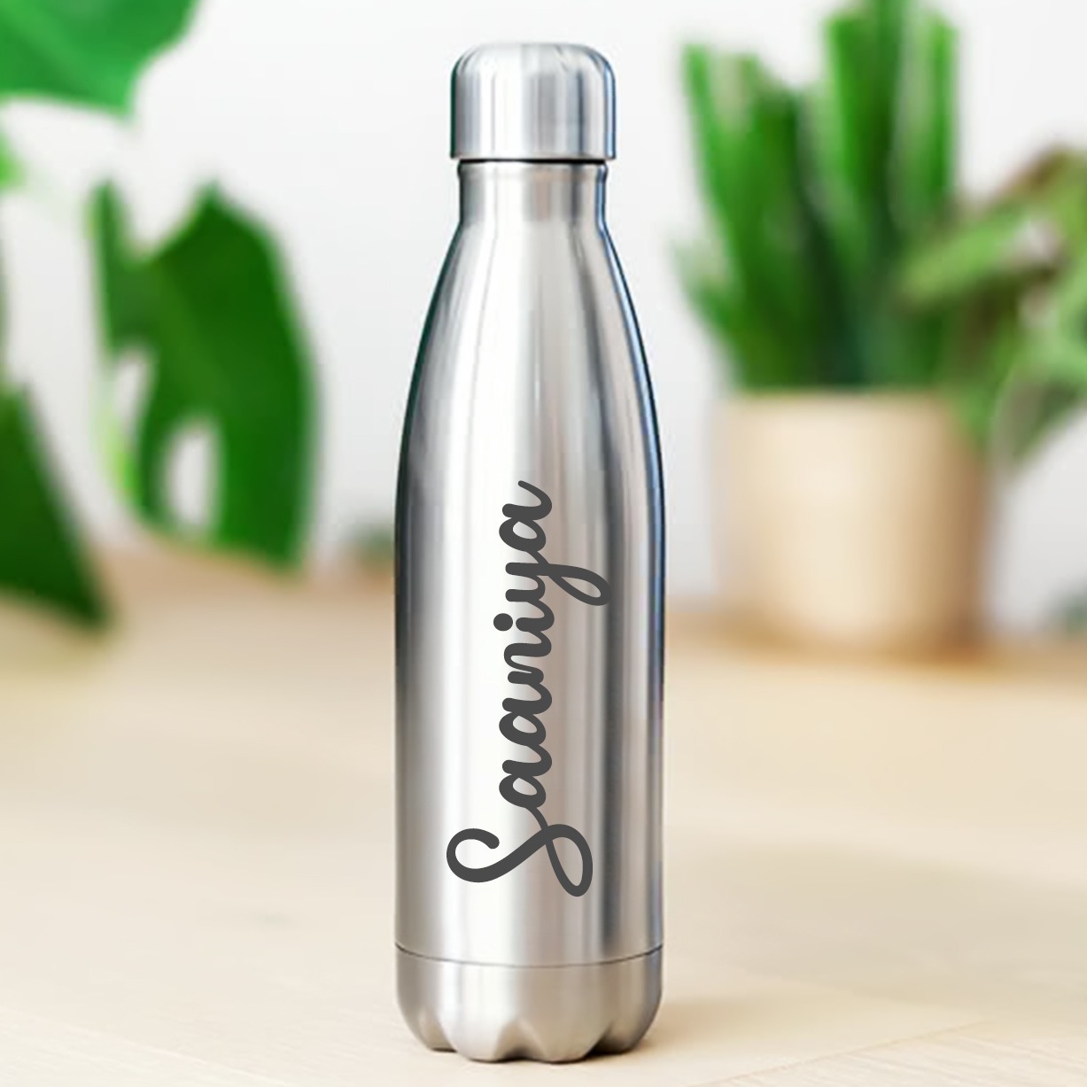 stainless steel temperature water bottle with name